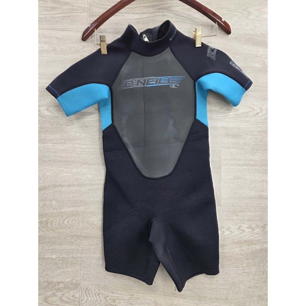 O'Neill Boys Super Seal Spring Reactor-2 Short Sleeve Back Zip 2mm Black Size 8